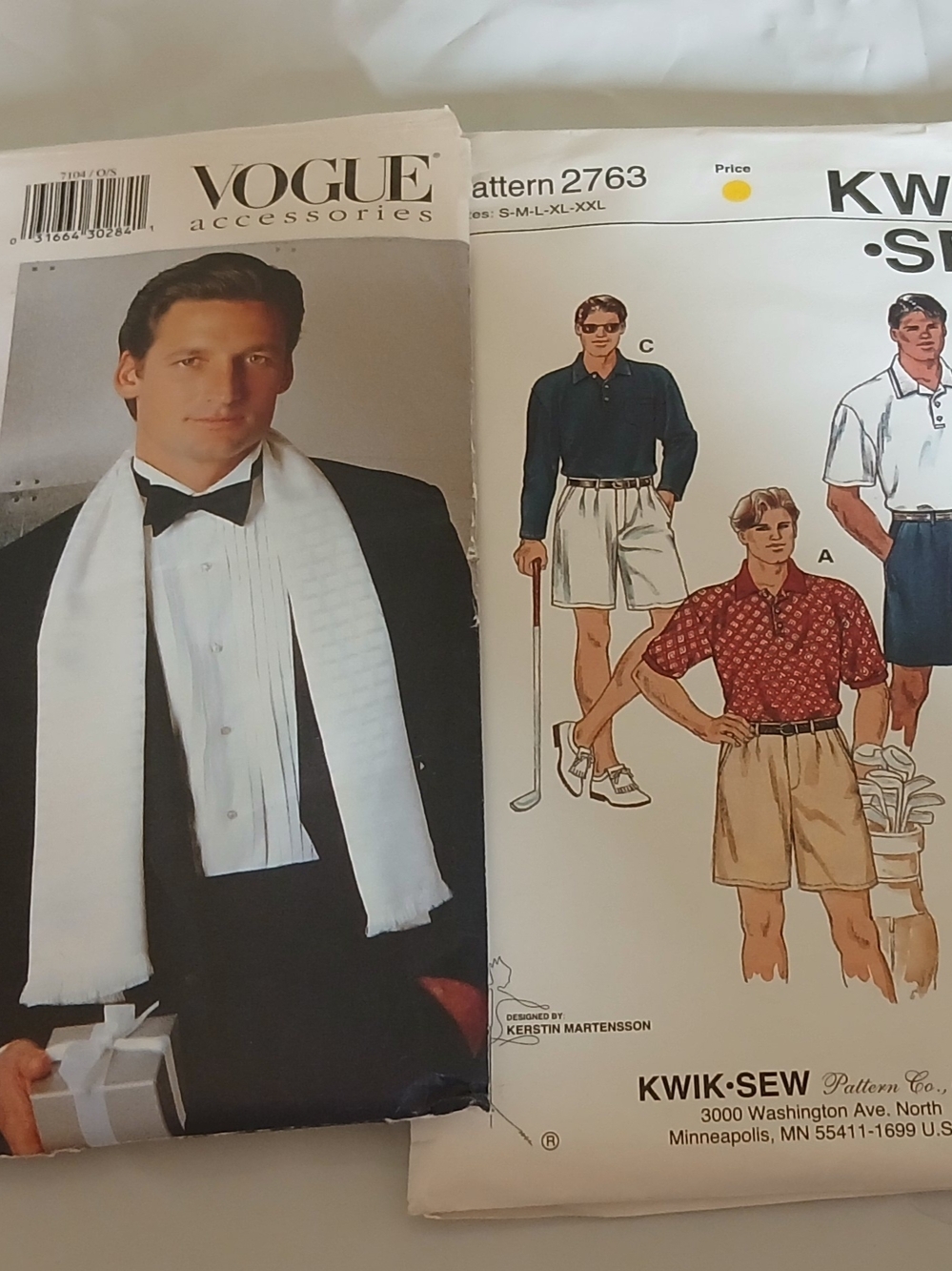 2 Sewing Patterns Mens Clothing and Accessories